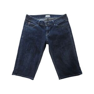 Hudson Jeans Womens Flap Pocket Mid Rise Dark Wash Bermuda Denim Shorts Size 28